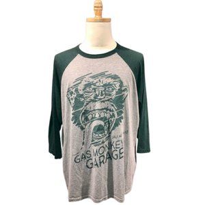 Gas Monkey Garage 3/4 Sleeve Monkey Face and Logo Graphic Tee
